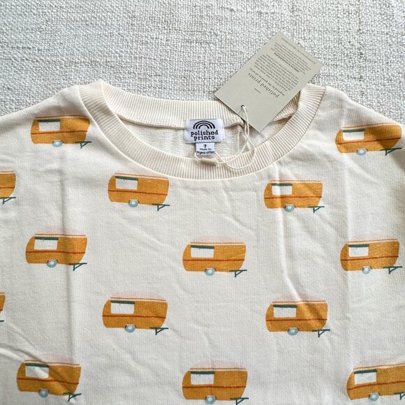NWT Polished Prints Organic French Terry Camper Tunic Sweatshirt 7 - Picture 3 of 5